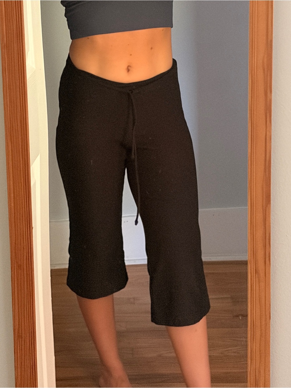 Vintage Nike Capri Pants Black Cropped Lounge Pants Drawstring